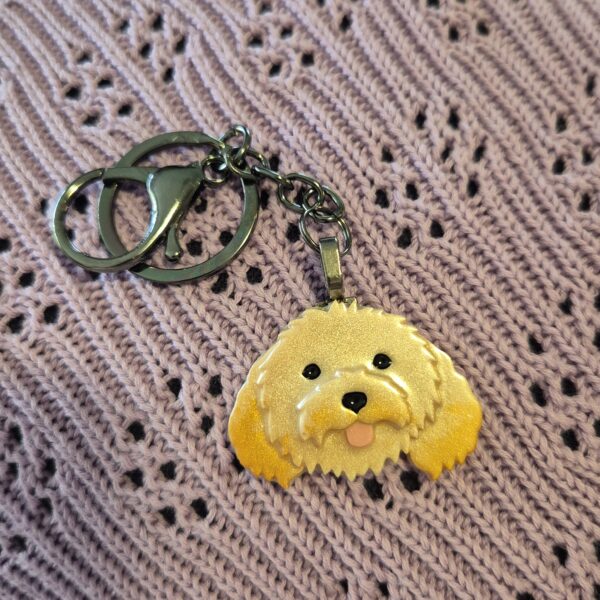 Cavoodle keyring - cream with tan ears by emily and woo