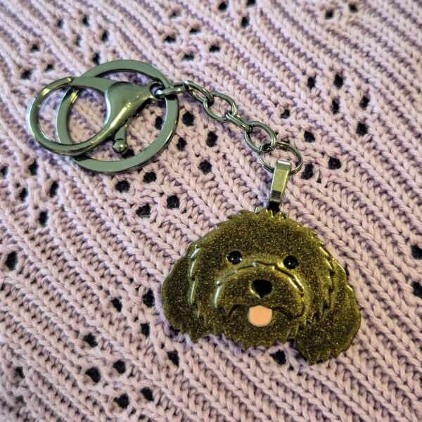 Cavoodle Keyring in Brown by Emily and Woo