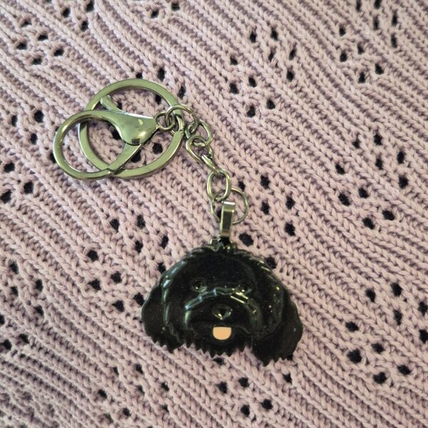 Cavoodle Keyring in Black by Emily and Woo