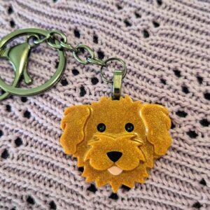 Groodle Keyring in Tan by Emily and Woo
