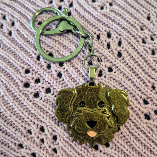 Groodle Keyring in Brown by Emily and Woo