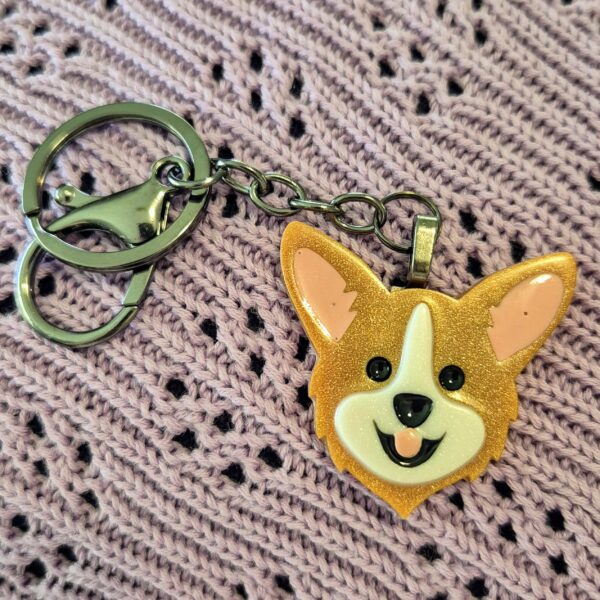 Corgi Keyring in Tan by Emily and Woo
