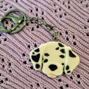 Dalmatian Keychain in Black and White by Emily and Woo