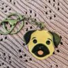 Pug keychain in fawn by Emily and Woo