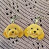 Cavoodle Earrings in cream with tan ears by Emily and Woo