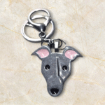 Greyhound Keyring in Grey by Emily and Woo