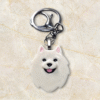 Pomeranian Spitz Keychain in White by Emily and Woo