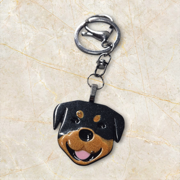 Rottweiler Keyring by Emily and Woo