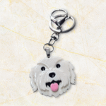 Shih Tzu Keychain in White by Emily and Woo