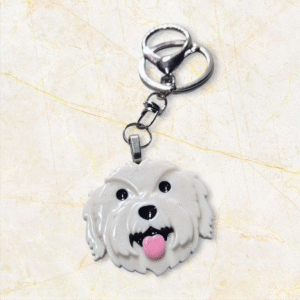 Shih Tzu Keychain in White by Emily and Woo