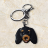 Dachshund Sausage Dog Keyring in Black and Tan by Emily and Woo