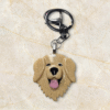 Long Haired Golden Retriever Keyring in Gold by Emily and Woo