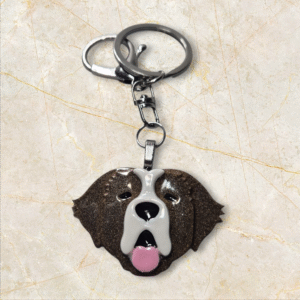 Saint Bernard Keyring in Brown by Emily and Woo