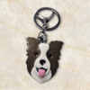 Border Collie Keyring in Brown and White by Emily and Woo