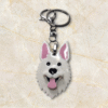 Swiss Shepherd German Shepherd Alsatian Keyring in White by Emily and Woo