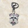 Schnauzer Keyring in White and Light Grey by Emily and Woo