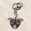 Staffordshire Bull Terrier (staffy) Keyring in Brown by Emily and Woo