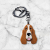 Basset Hound Keyring in Red by Emily and Woo