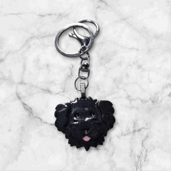 Groodle Keychain in Black by Emily and Woo