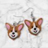 Cute Corgi Earrings in Tan handmade out of high quality layered resin