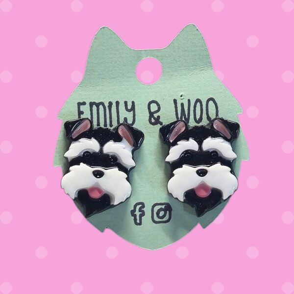 Schnauzer Dog Stud Earrings